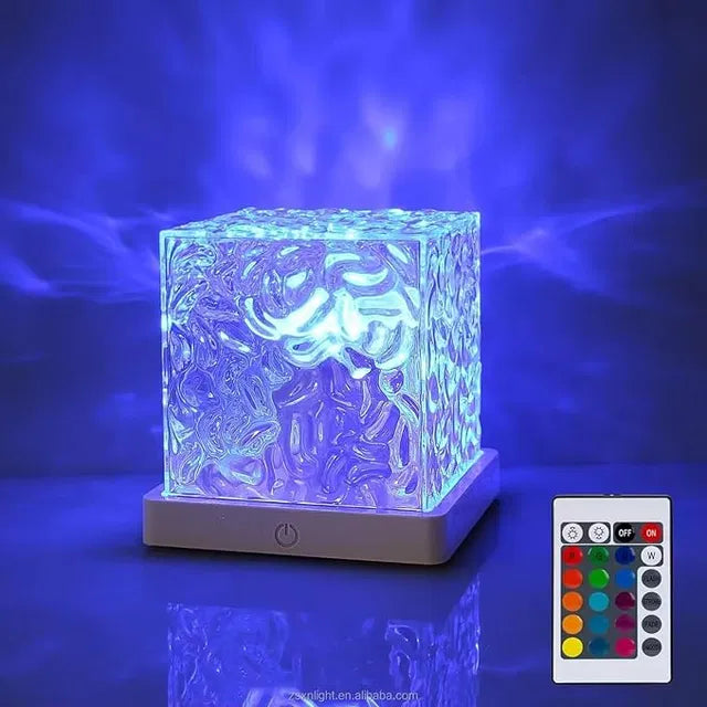 Water Ripple Projection Night Lamp – 16 Colours with Remote