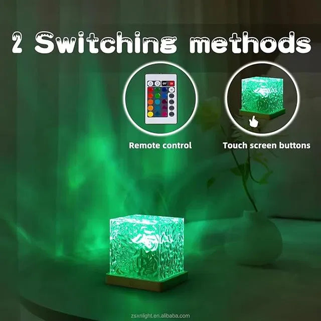 Water Ripple Projection Night Lamp – 16 Colours with Remote