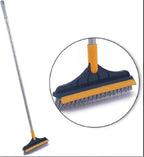 2-in-1 Floor Scrub Brush with Wiper