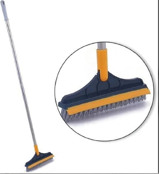 2-in-1 Floor Scrub Brush with Wiper