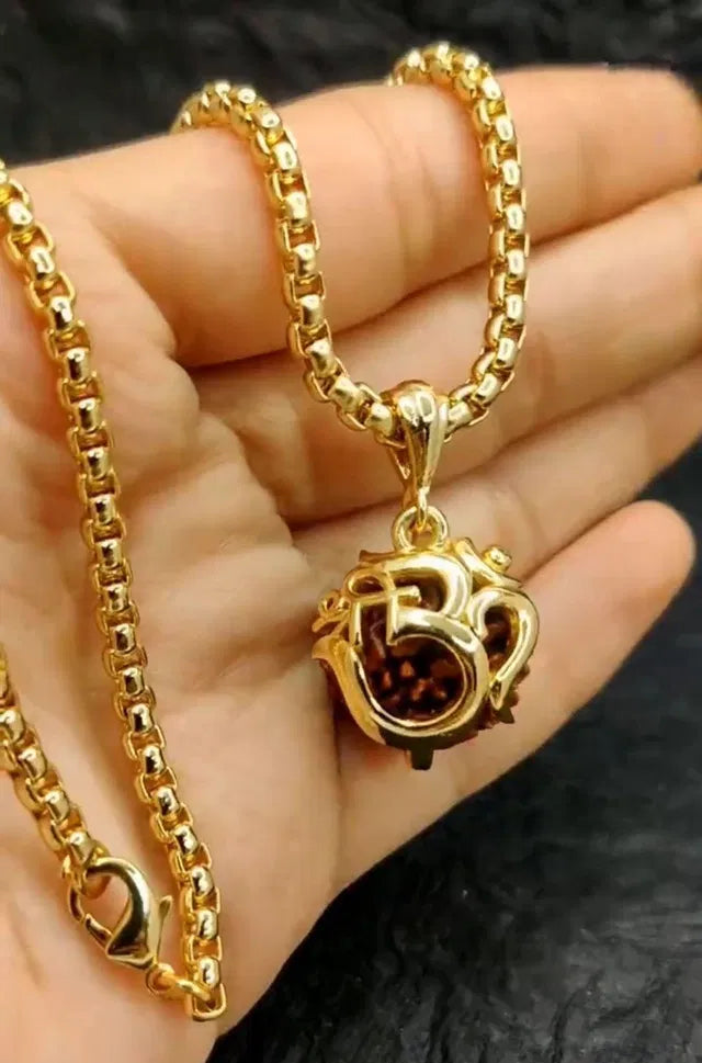 Om Rudraksha Pendant with Chain