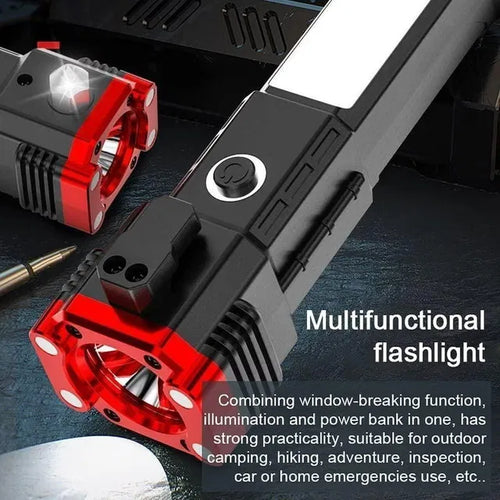 8-in-1 Rechargeable LED Torch – Portable Flashlight
