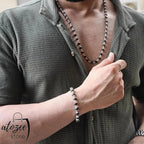 Karungali Mala & Bracelet Combo – Silver Plated
